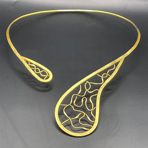 Frosted gold plated Stirling silver neckcuff