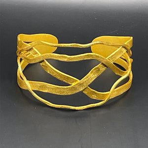 Frosted gold plated Stirling silver cuff