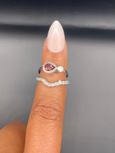 Load image into Gallery viewer, Pink tourmaline with diamond ring
