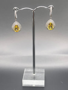 Yellow aquamarine earrings