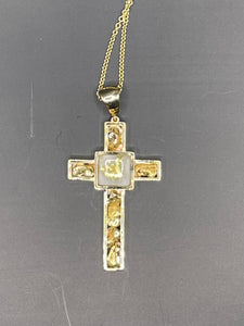 Limited edition Gold quartz cross pendant