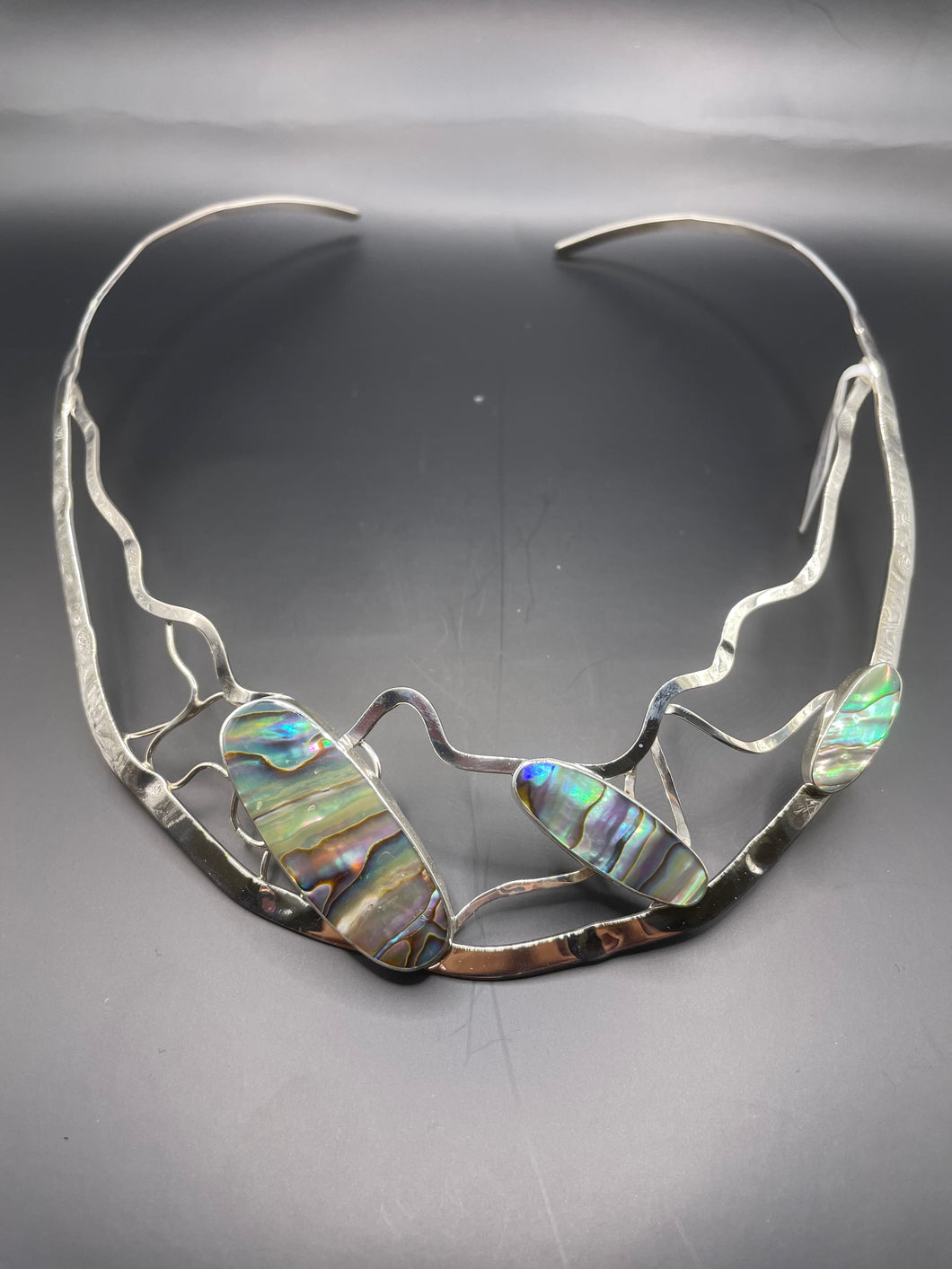 Abalone and silver necklace